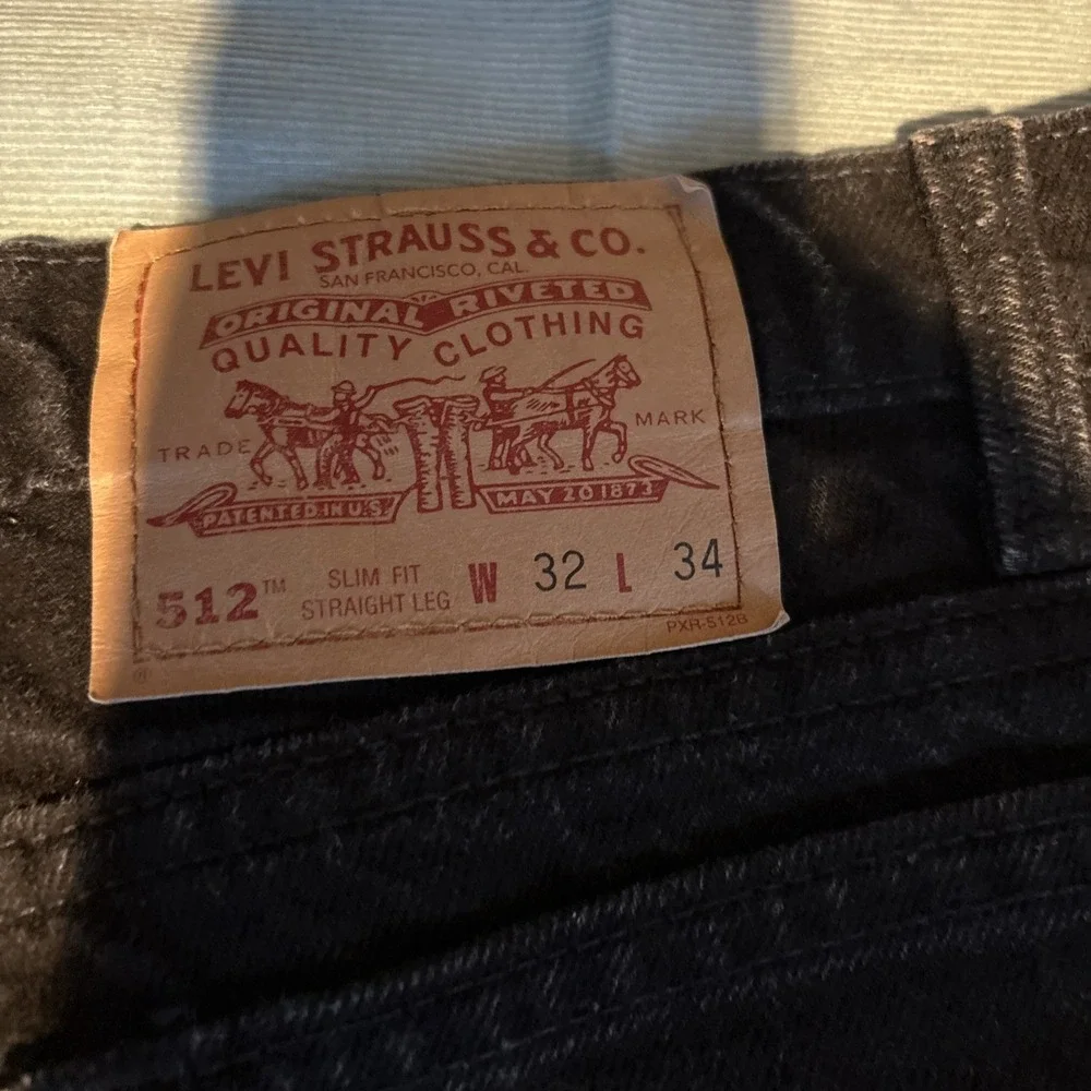 Levis 512 Slim Fit Straight Leg Jeans Mens 32x34 Black Denim Pants 50516-0260